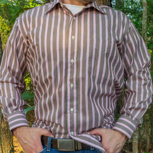 IKE BEHAR New York Button Down (pink/brown)